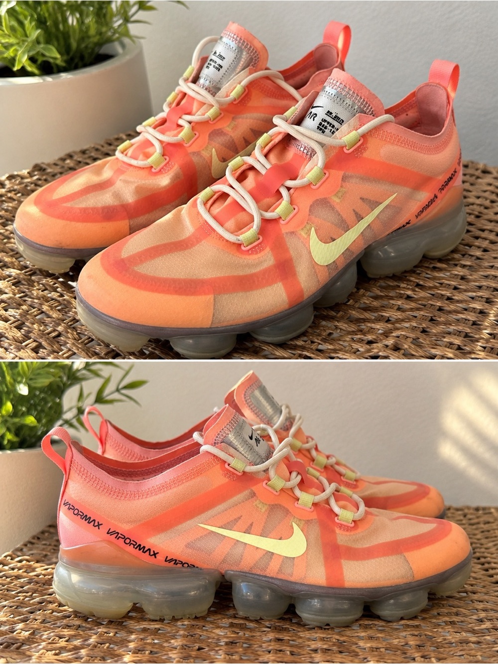Nike Kids Orange Pink VaporMax Flyknit Sneakers